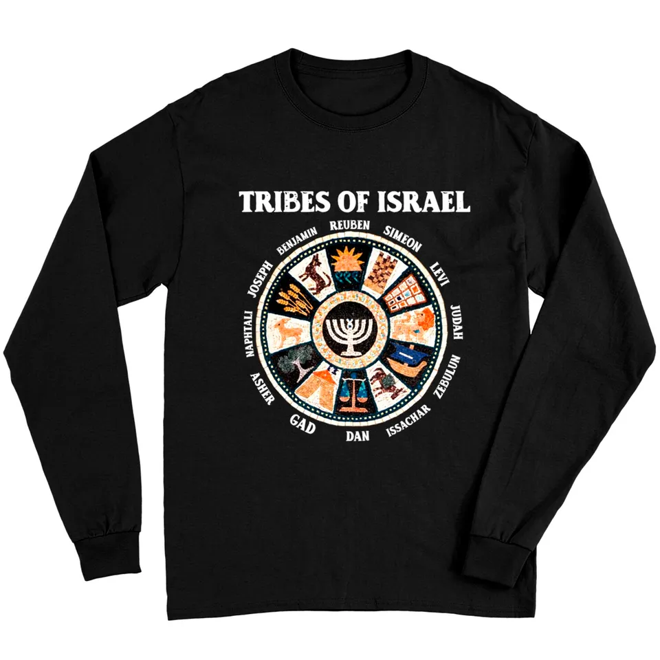 T-shirt à manches longues pour jeunes - 12 Tribes of Israel - Noir
