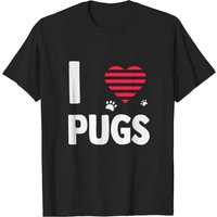 T-shirt Pug pour hommes en noir