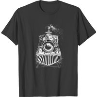 Vintage Locomotive Steam Engine Railroad Trains T-shirt for Men