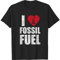 T-shirt I Love Fossil Fuel pour hommes en noir — T-shirts pour hommes