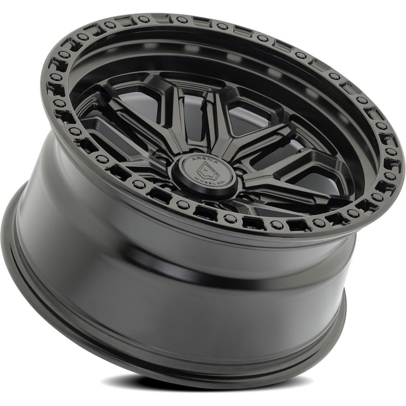 Arena Jackal Satin Black Center Gloss Black Lip Rims - 20x10 -8x170 — Wheels & Rims