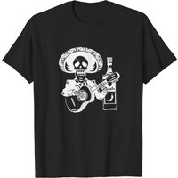 T-shirt Mariachi Skeleton avec Tequila Dia De Los Muertos pour hommes — T-shirts pour hommes