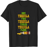 One Two Three Tequila T-shirt for Men - Black