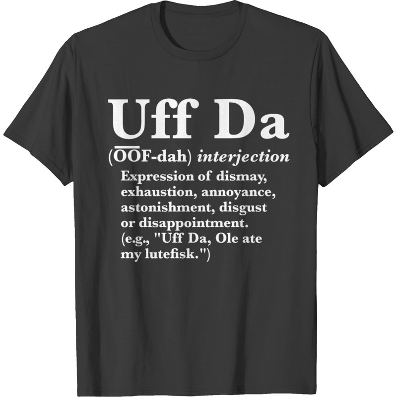 T-shirt Uff Da Definition pour hommes en noir — T-shirts pour hommes