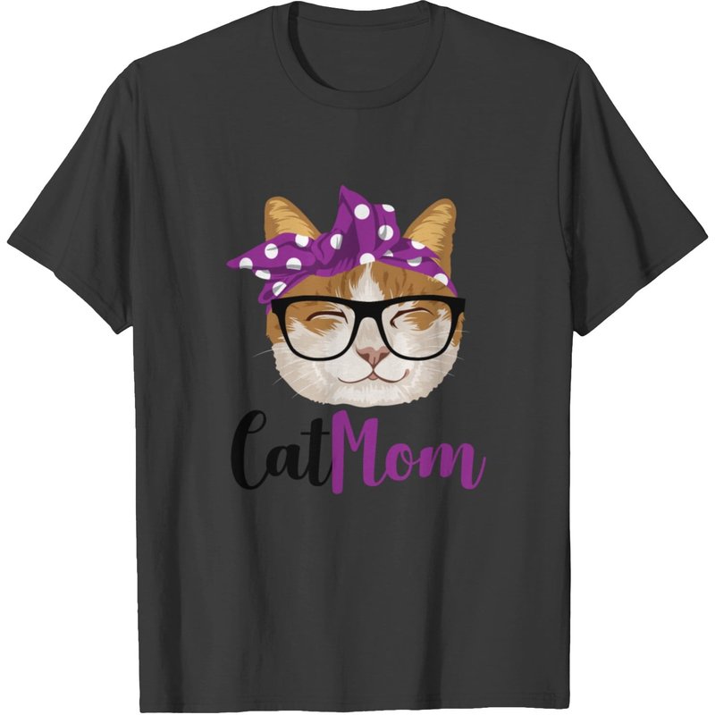 T-shirt Cat Mom pour hommes en noir — T-shirts pour hommes