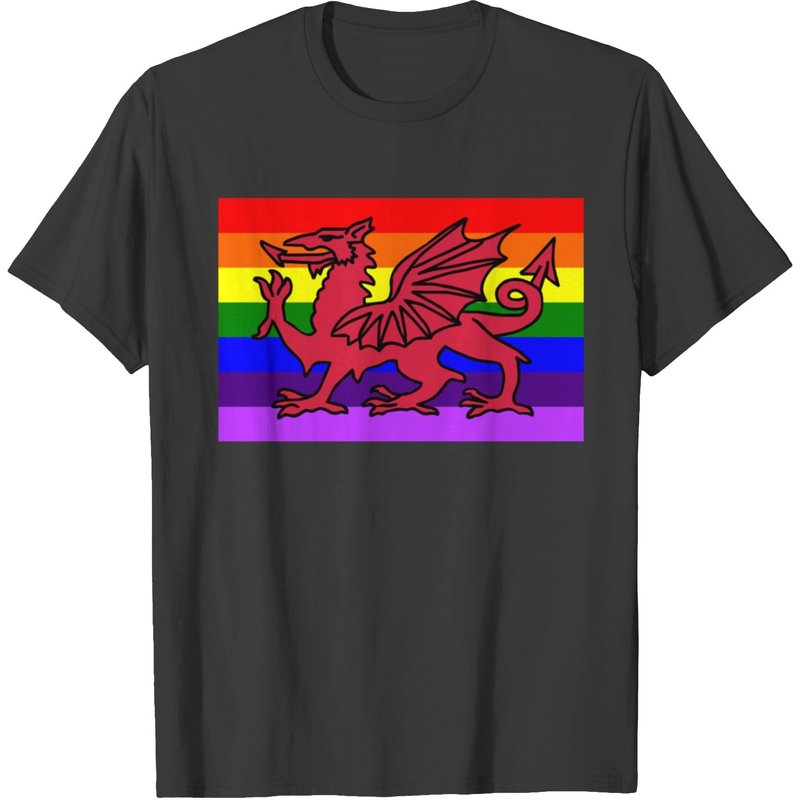 T-shirt LGBT Drapeau Arc-en-ciel Fierté Galloise pour Hommes — T-shirts pour hommes