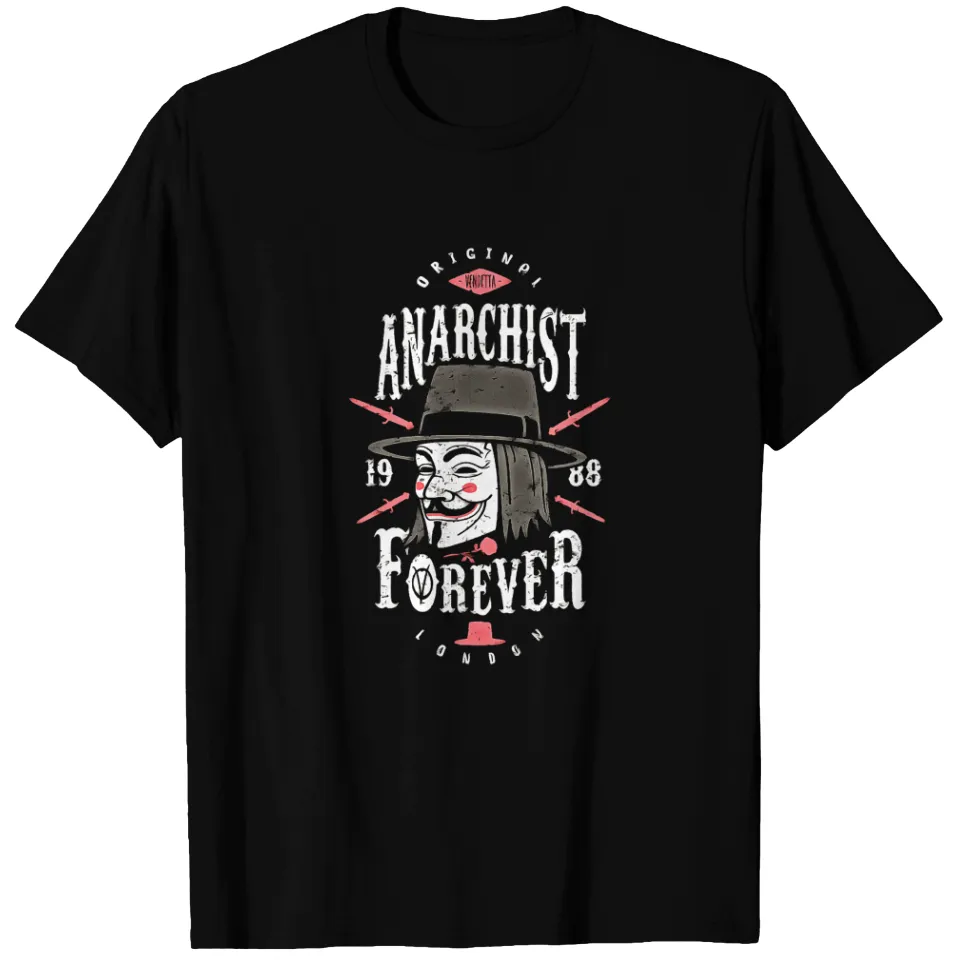 T-shirt Anarchist Forever pour hommes en noir — T-shirts pour hommes