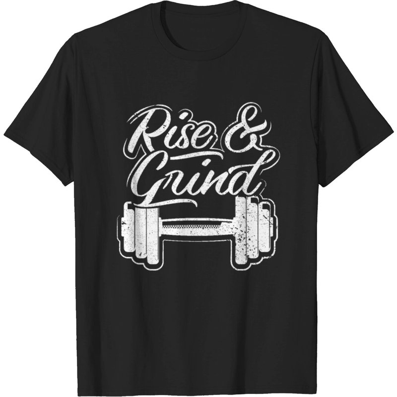 Rise and Grind Workout Weightlifting T-shirt for Men — Mens T Shirts