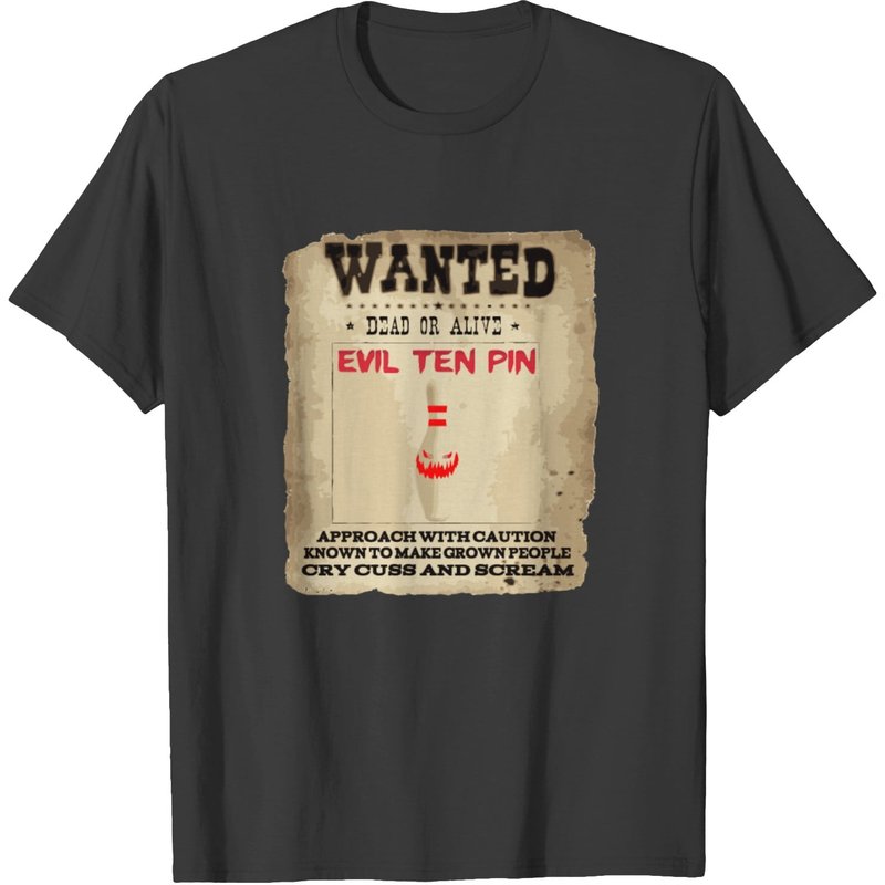 T-shirt Wanted Evil Ten 10 Pin Bowling pour hommes