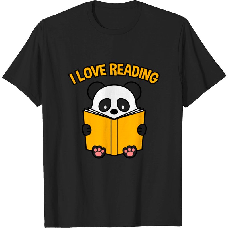 T-shirt I Love Reading Panda pour hommes — T-shirts pour hommes