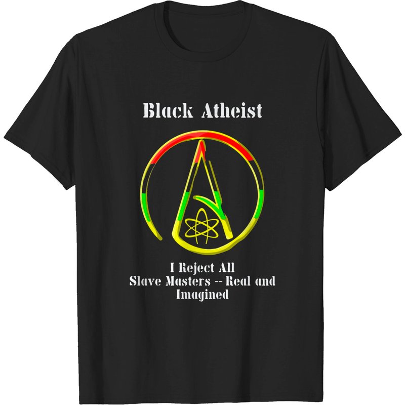 T-shirt Black Atheist I Reject All Sl pour hommes — T-shirts pour hommes