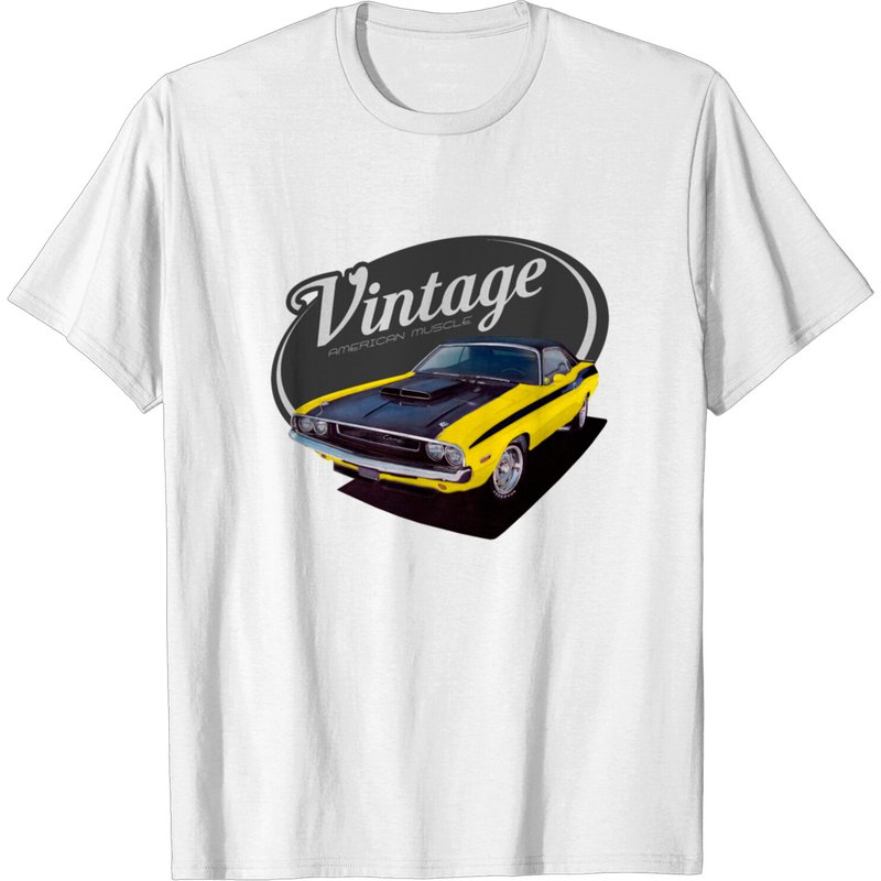T-shirt Vintage Oval Jaune Challenger pour Hommes — T-shirts pour hommes