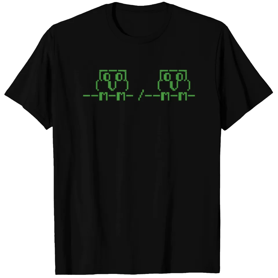 T-shirt Couple Amis Oiseaux Ascii pour Hommes