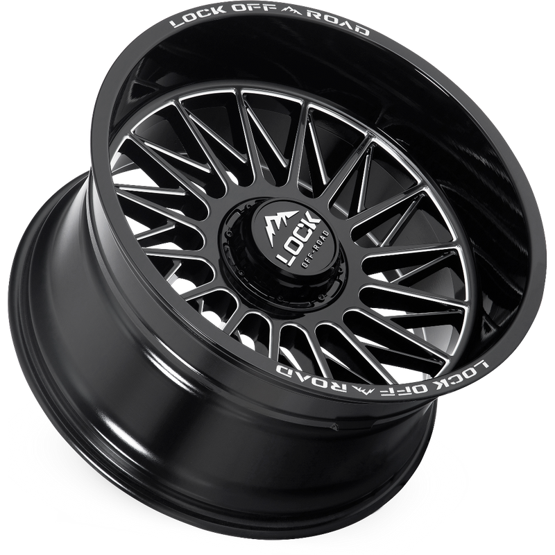 Lock Extreme Assault Gloss Black Milled Wheels - 20x10 -5x127 -18 — Wheels & Rims