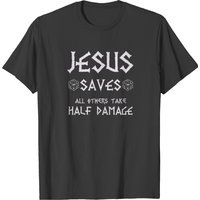 T-shirt RPG Jeu de Rôle Dungeons Jesus Saves Dragon Dice — T-shirts pour hommes