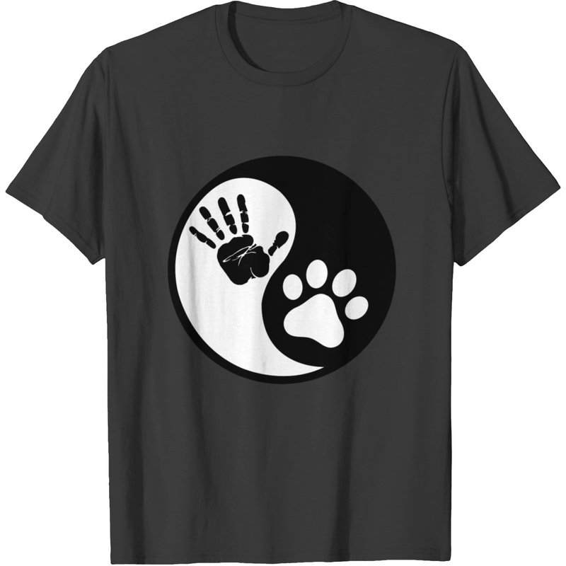 T-shirt Yin Yang Chien et Humain pour Hommes - Noir — T-shirts pour hommes