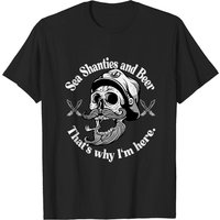 Sea Shanties and Beer Sailors Pirate T-Shirt for Men — Mens T Shirts
