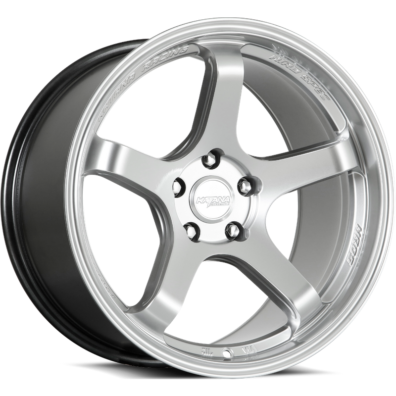 Katana Racing HR05 Hyper Silver Wheels - 18x8.5 - 5x120 - 35 Offset — Wheels & Rims
