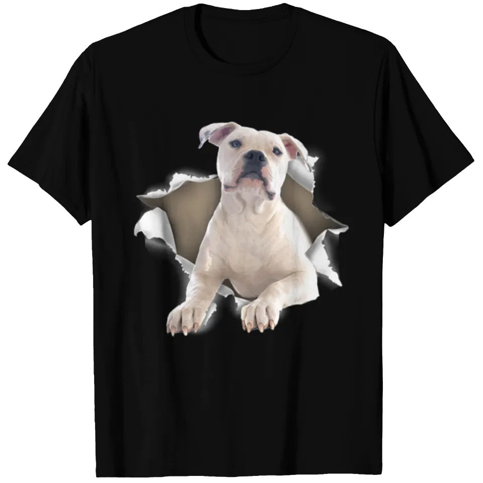 T-shirt American Bulldog avec Chien Déchiré pour Hommes — T-shirts pour hommes