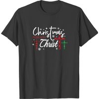 Christmas Begins With Christ Jesus Cross Snow T-shirt for Men