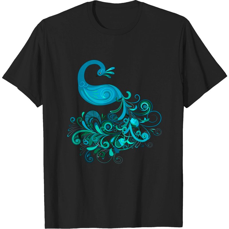 Teal Peacock T-shirt for Men — Mens T Shirts