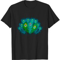 T-shirt Plumes de Paon pour Hommes en Noir — T-shirts pour hommes