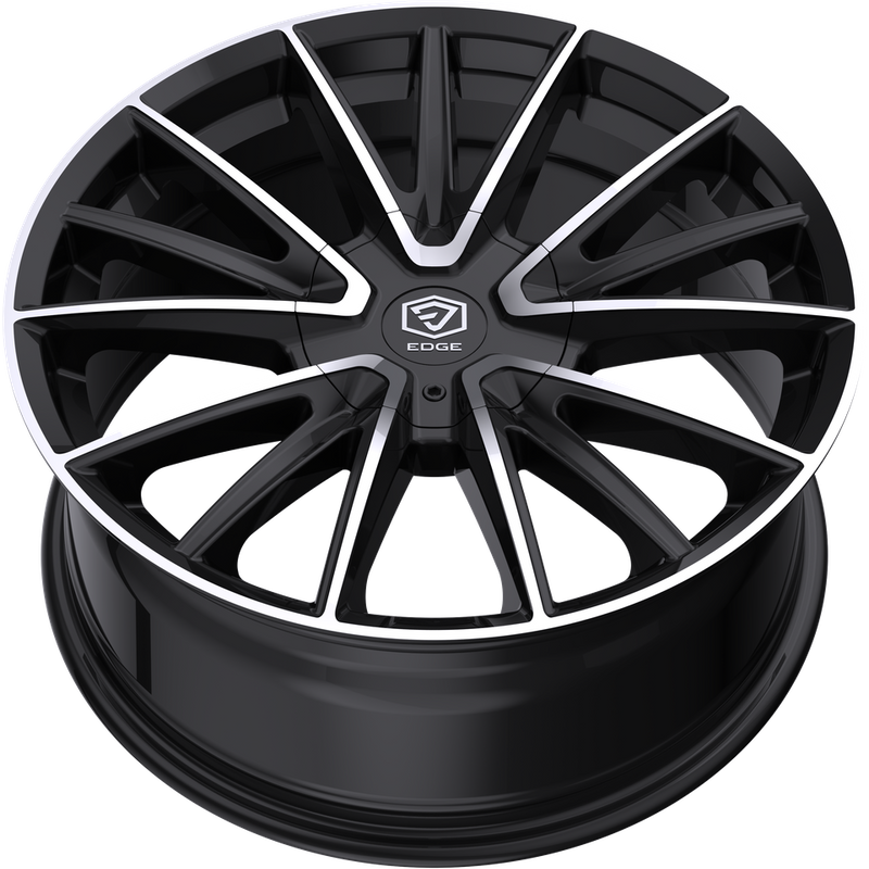 Edge Wheels 353MB Gloss Black Machined Face 20x8.5 Rims 5x108 — Wheels & Rims