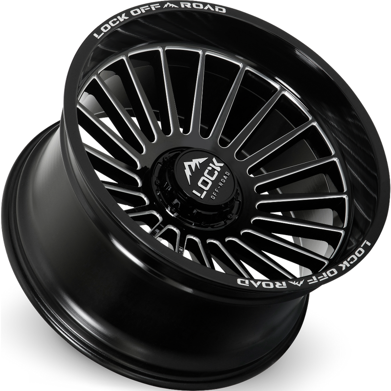 Lock Extreme Invasion Gloss Black Milled Wheels - 20x10 -5x127 — Wheels & Rims