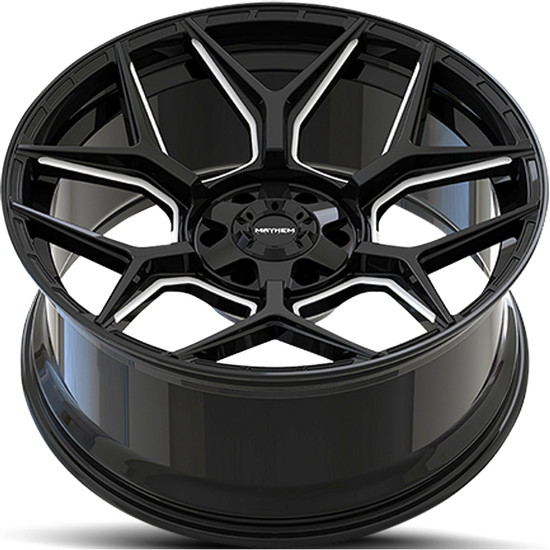Mayhem 8119 Vanquish Gloss Black Milled Wheels 20x10 6x135 — Wheels & Rims