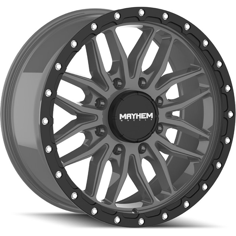 Mayhem 8310 Vector Matte Gunmetal Black Lip 20x9 Rims — Wheels & Rims