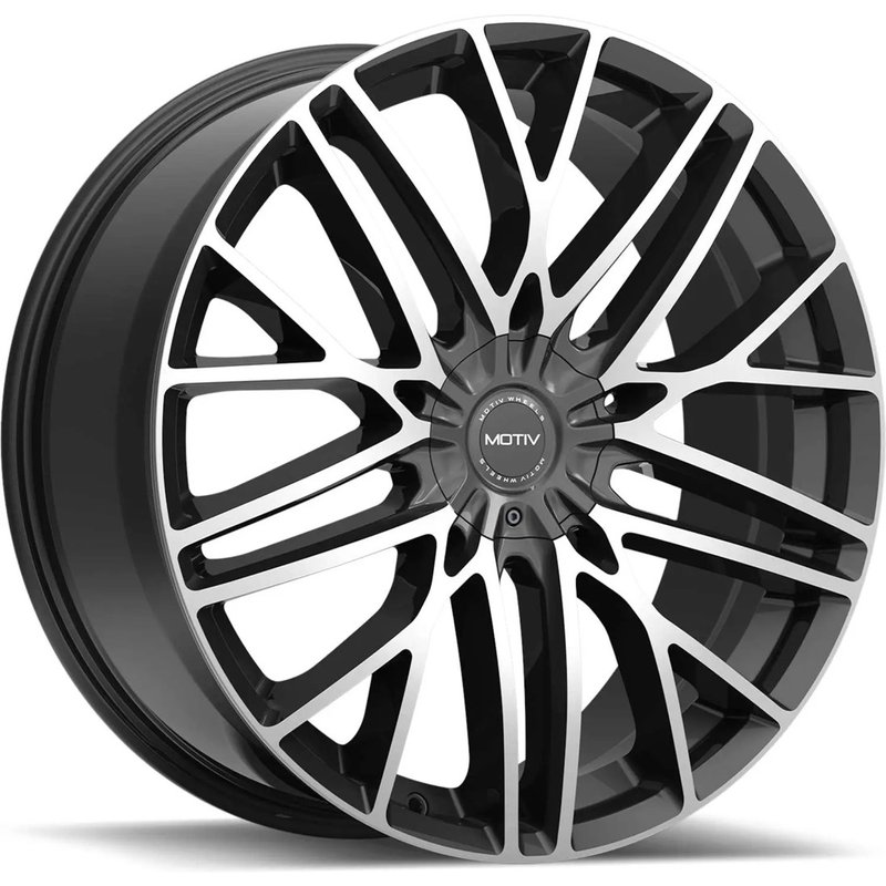 Motiv 437MB Gloss Black Machined Face 20x8.5 Rims 5x114.3 — Wheels & Rims
