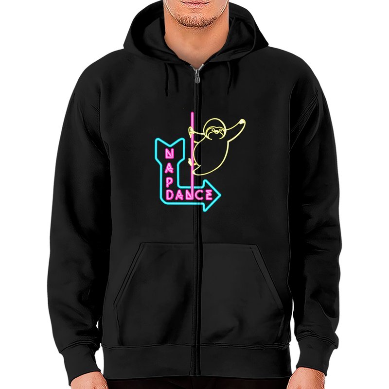 Hoodies Zippés Nap Dance pour Unisexe en Noir — Sweats à capuche pour hommes