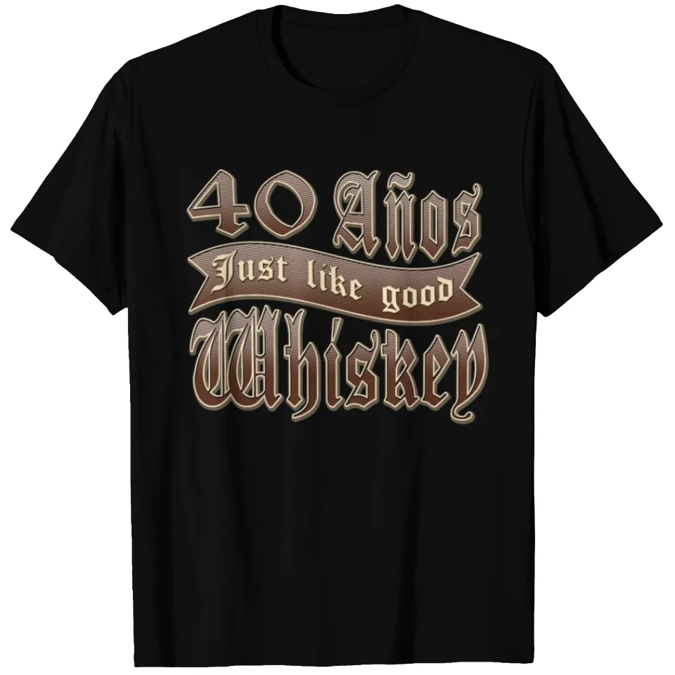 T-shirt d'anniversaire 40 ans Anos Old Whiskey Label pour hommes — T-shirts pour hommes