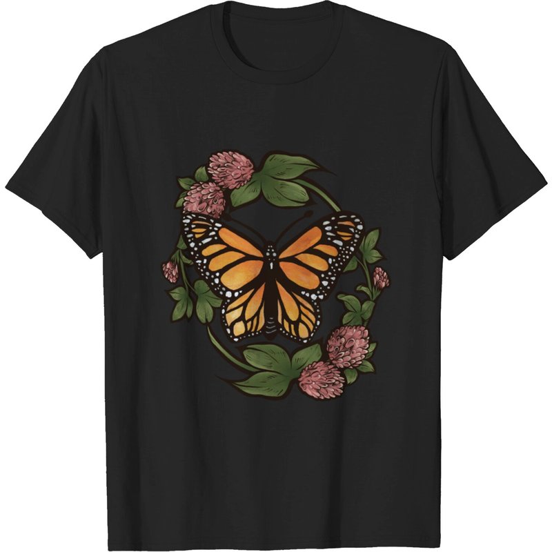 T-shirt Vintage Trèfle Papillon Monarque pour Hommes — T-shirts pour hommes