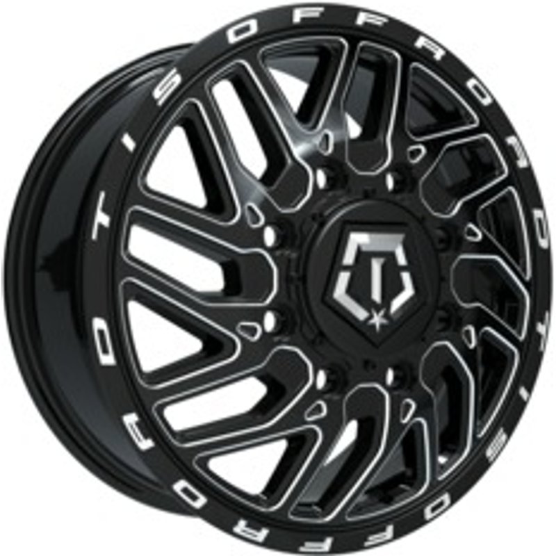 TIS 544BM Dually Gloss Black Milled Wheels - 20x8.25 - 8x200 — Wheels & Rims