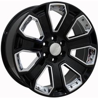 OE CV93 Black with Chrome Wheels - 22x9 - 6x139.7 - 24 Offset — Wheels & Rims