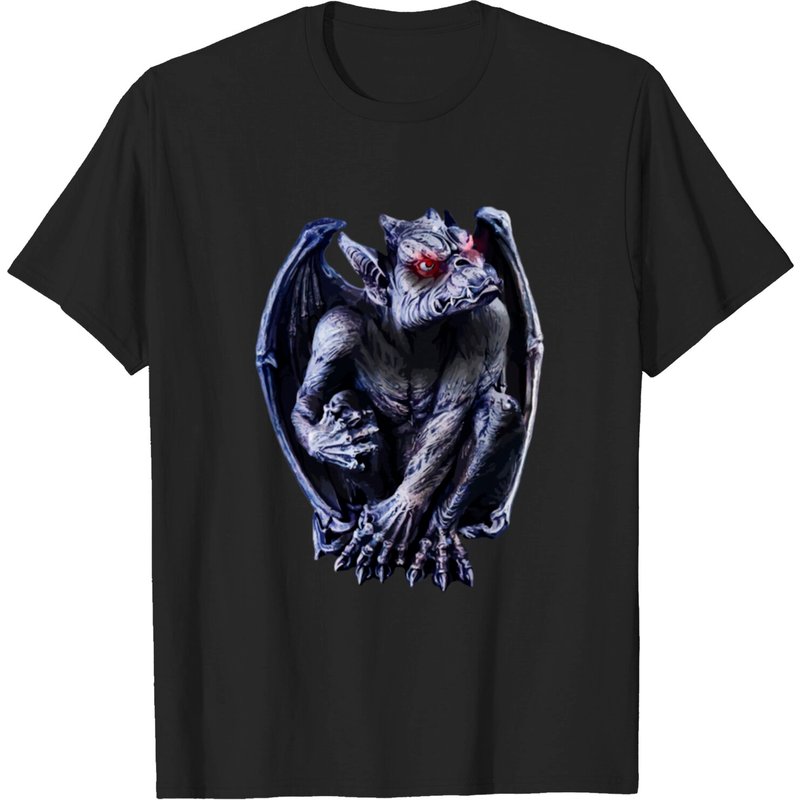 T-shirt Gargoyle Statue pour hommes en noir