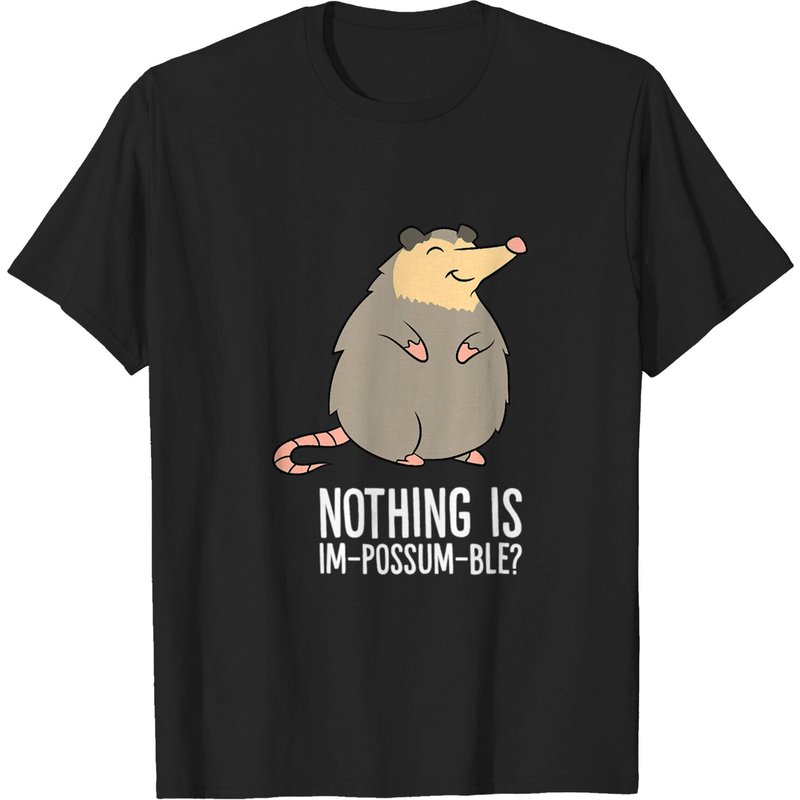 Cute Possum T-shirt for Men in Black — Mens T Shirts