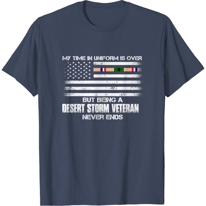 T-shirt Uniform Over Being Desert Storm Veteran pour hommes — T-shirts pour hommes