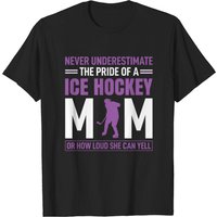 T-shirt Fierté de Maman Hockey sur Glace pour Hommes en Noir