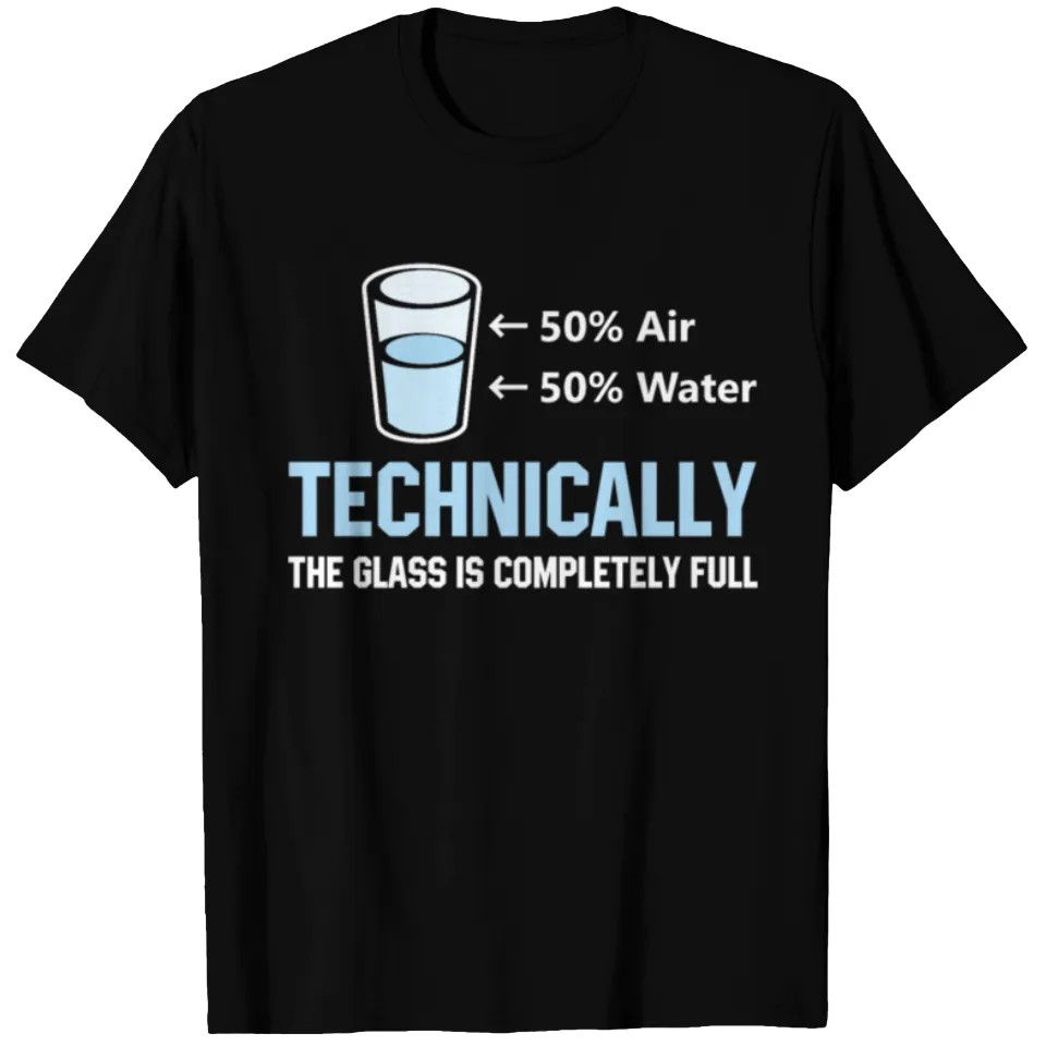 T-shirt 50% Air 50% Water The Glass Is Complet pour hommes