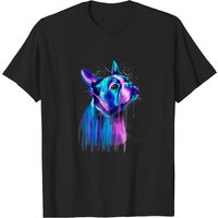 T-shirt pour hommes avec art aquarelle de Boston Terrier coloré