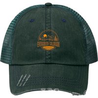 Vintage Evergreen Colorado Mountain Hiking Trucker Hat