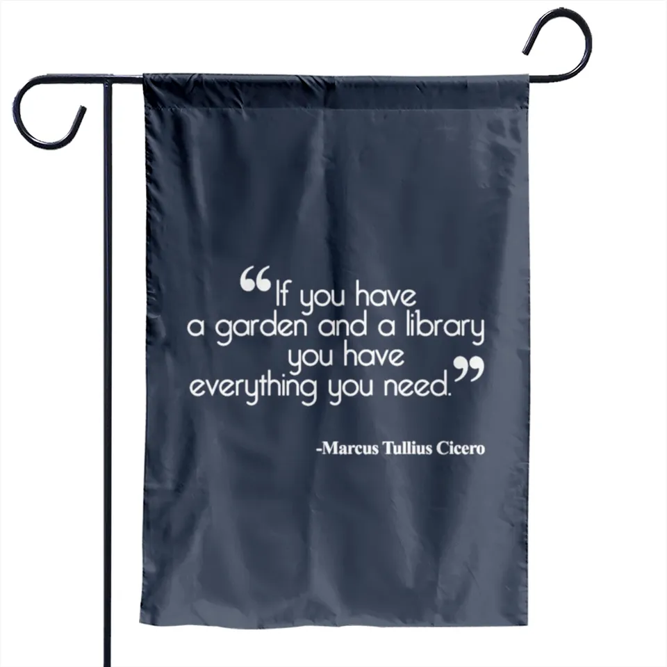 Un jardin et une bibliothèque, c'est tout ce dont vous avez besoin - Drapeaux de jardin Cicero — Drapeaux décoratifs