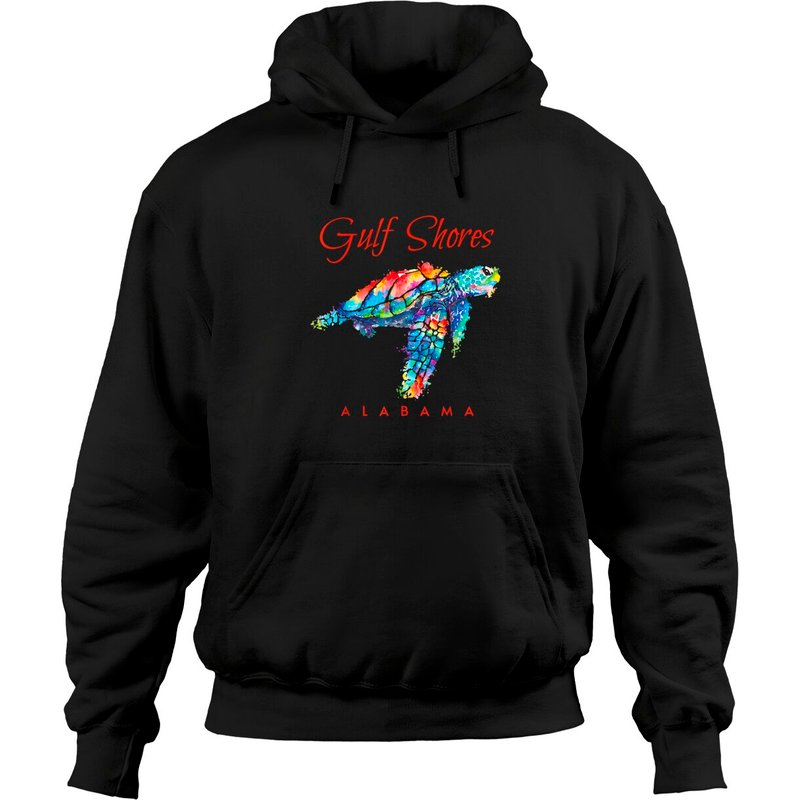 Gulf Shores Alabama Watercolor Sea Turtle Hoodie for Unisex — Mens Hoodies