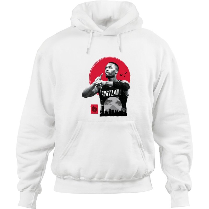 Hoodie Unisexe Lillard Blazers en Vert Militaire — Sweats à capuche pour hommes