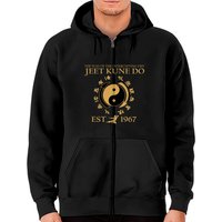Hoodies à fermeture éclair Jeet Kune Do pour unisexe en noir — Sweats à capuche pour hommes