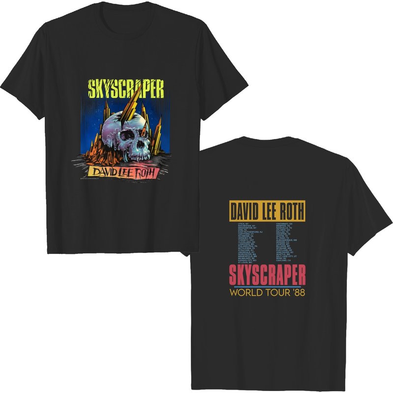 T-shirt pour hommes Vintage Skyscraper David Lee Roth World Tour 1988 — T-shirts pour hommes