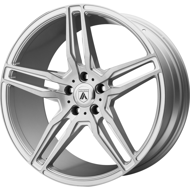 Asanti Black ABL-12 Orion Brush Silver Wheels with Carbon Inserts — Wheels & Rims