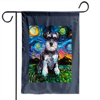 Drapeaux de jardin Schnauzer Night - Impression double face — Drapeaux décoratifs